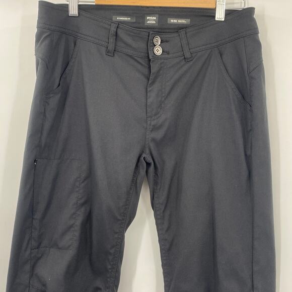 Prana Halle Pants Cargo Pockets Standard Fit Convertible Straight Leg Black 10R - Picture 3 of 10